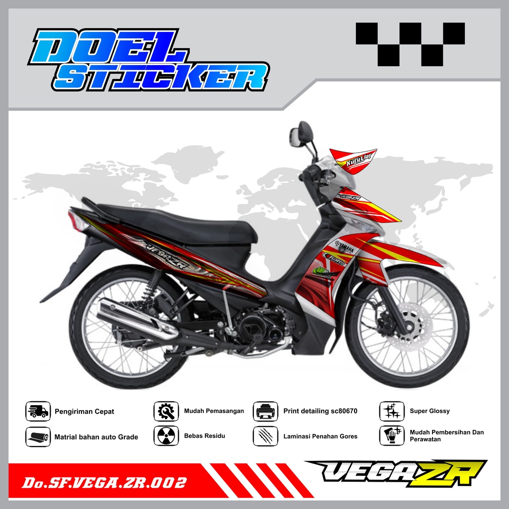 STICKER STRIPING VEGA ZR - STICKER STRIPING LIST VARIASI HOLOGRAM , CROME VEGA ZR DOEL 002