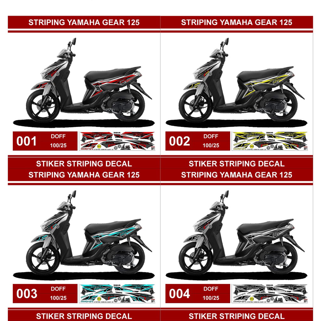 Jual Bisa COD Sticker Striping Yamaha GEAR 125 Variasi Doff AR01 Semua Ready Indonesia Shopee Indonesia