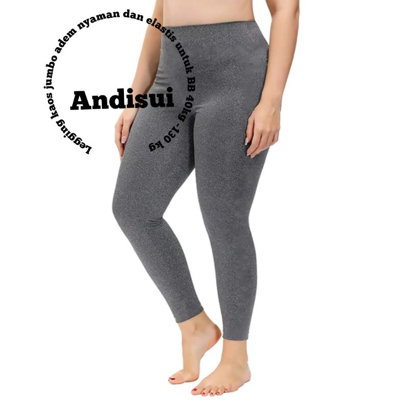 Legging Kaos Super Jumbo Panjang Polos ukuran L - XXXXL untuk BB 40-130 kg