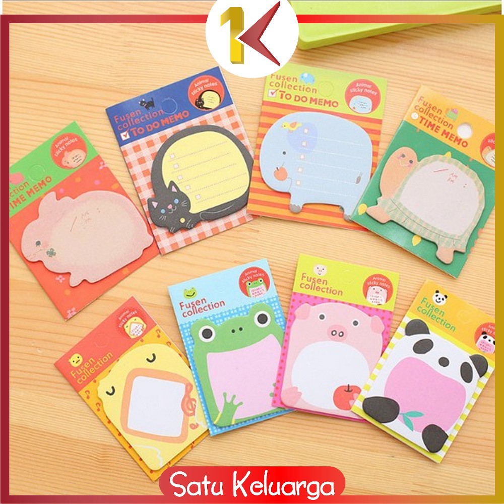 SK-A3 Sticky Notes Motif Binatang Tempelan Kertas Catatan Memo Note Karakter Animal Lucu Unik-6