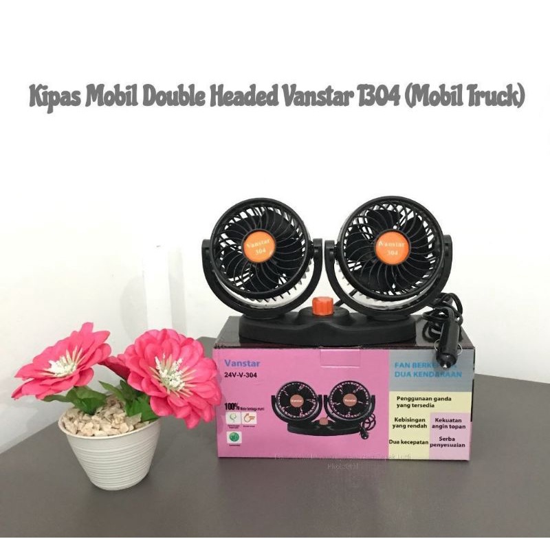 (COD) Kipas Angin Mobil Double Fan 12volt - 24volt / Kipas Mobil  Double Fan Murah