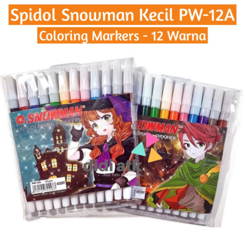 

Spidol Snowman 12 Warna PW-12A Coloring Markers 1 Set