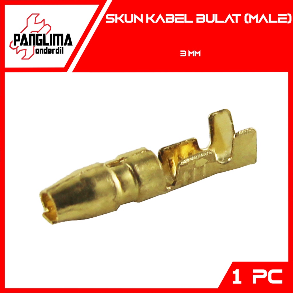 Jual Skun Kabel Bulat Male Kuningan Mm X Sekun Terminal Connector Conector Konektor Bulet