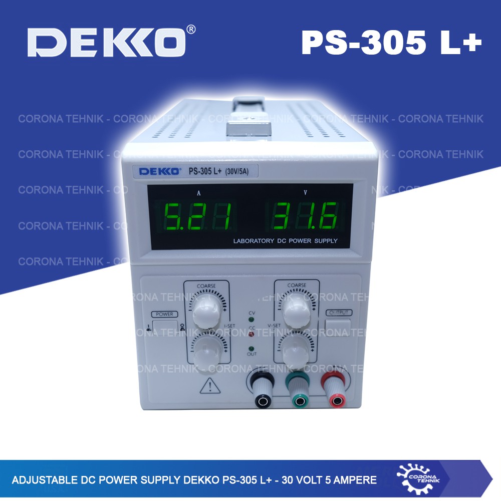 Dekko PS-305 L+ - Adjustable DC Power Supply - 30 Volt 5 Ampere