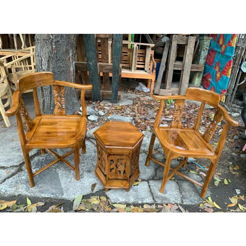 Kursi teras jati model anggur Kursi teras anggur Kursi teras simple