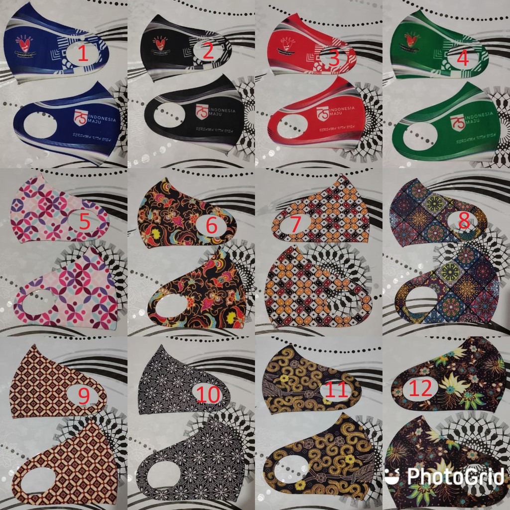 MASKER SCUBA PRINTING DEWASA / MASKER SCUBA BATIK / MASKER SCUBA BERGAMBAR