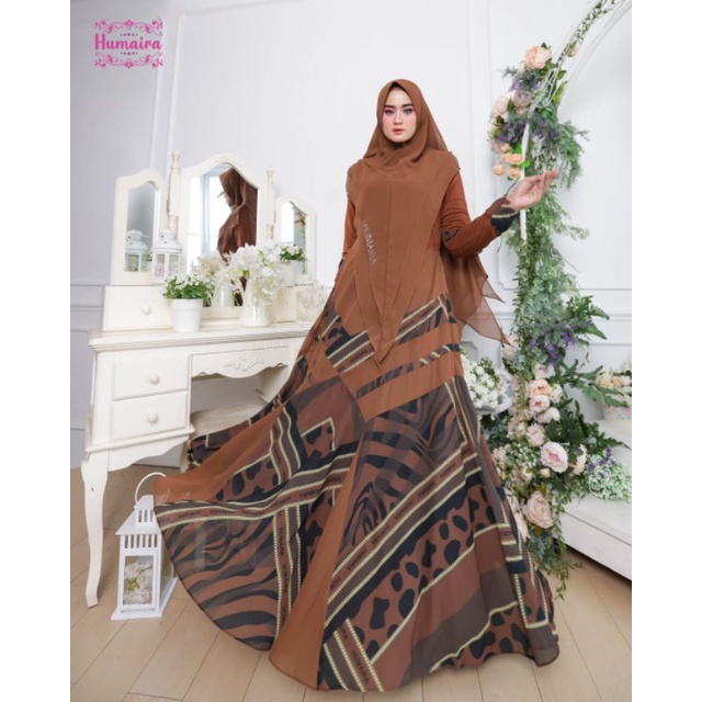 SYABIKA LEBARAN*Gamis Ceruty HUMAIRA Spesial Printing/an