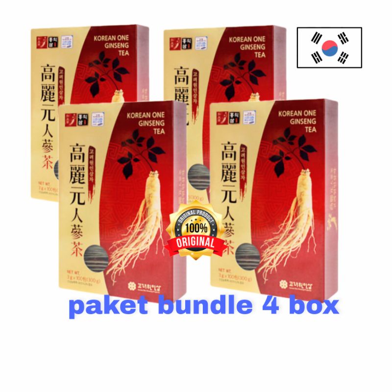 

paket 4 box (400pcs) Korean one red ginseng tea / ginseng merah korea
