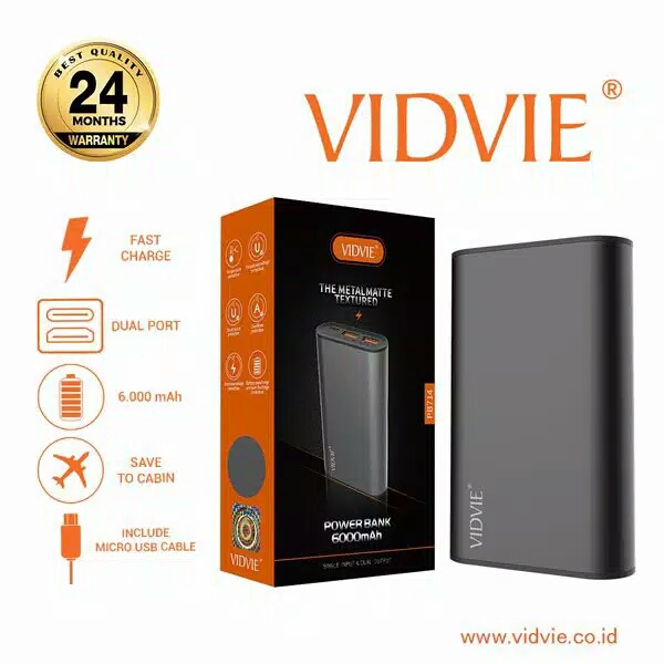 Powerbank Vidvie PB714 6000mAh Original