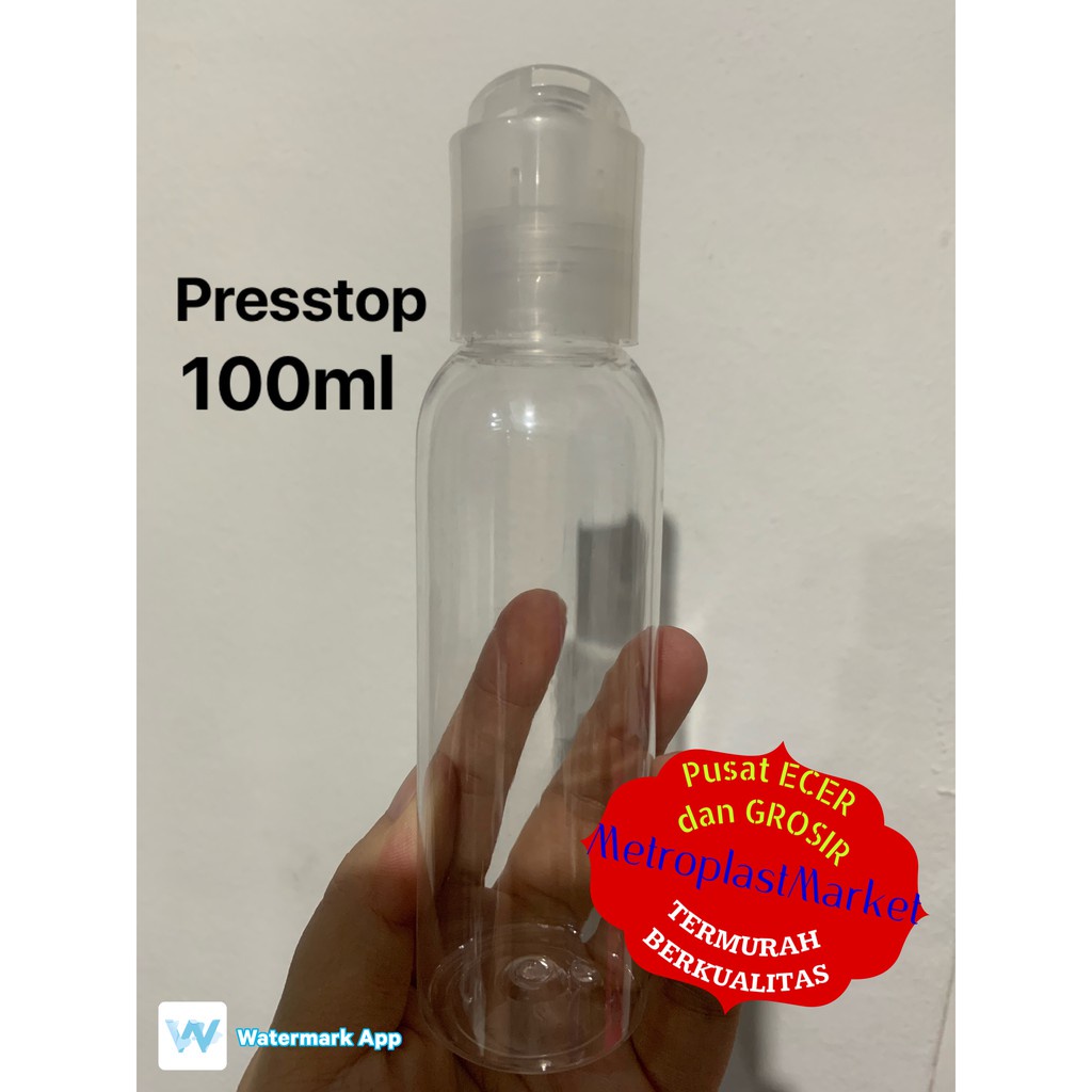 Botol presstop 100 ml 100ml botol prestop pushtop 100 ml plastik PET