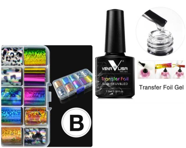 NAIL GEL GLUE FOIL TRANSFER 7.5ml CAT KUKU KUTEX HIASAN GAMBAR