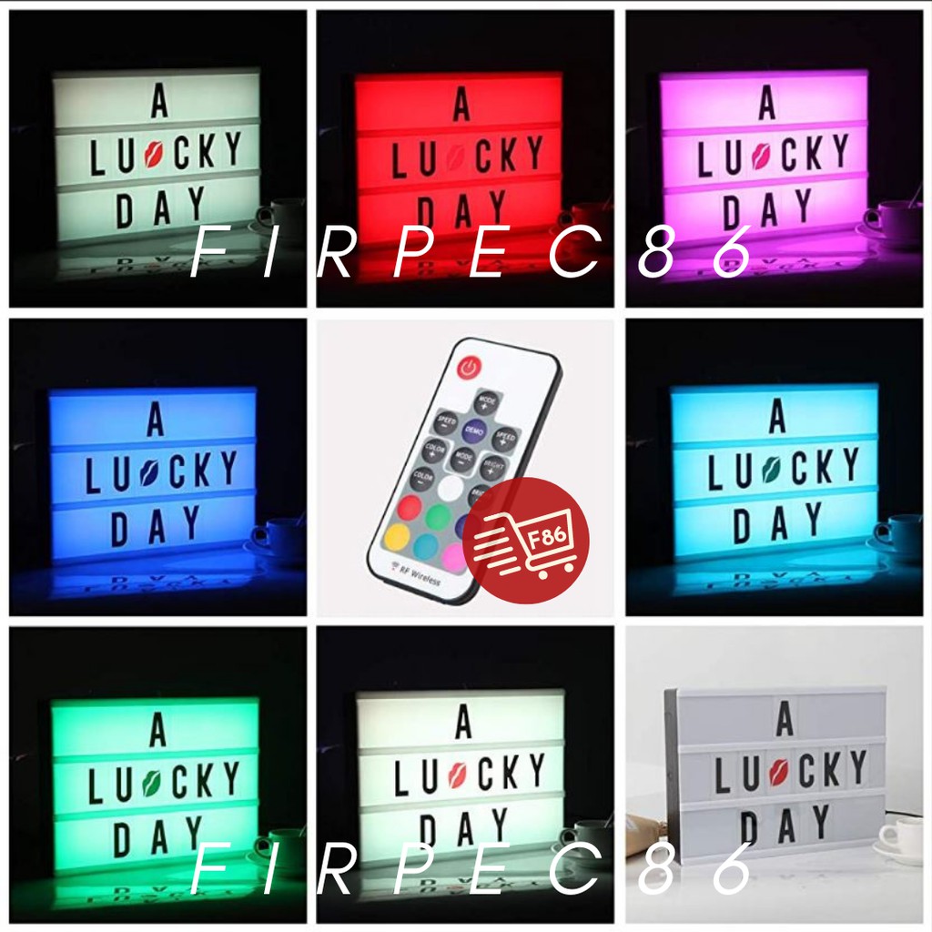 Lampu Hias  Letter Light Box Huruf A4 RGB Colorful / Cinematic Letter Box / DIY LED Cinema Box