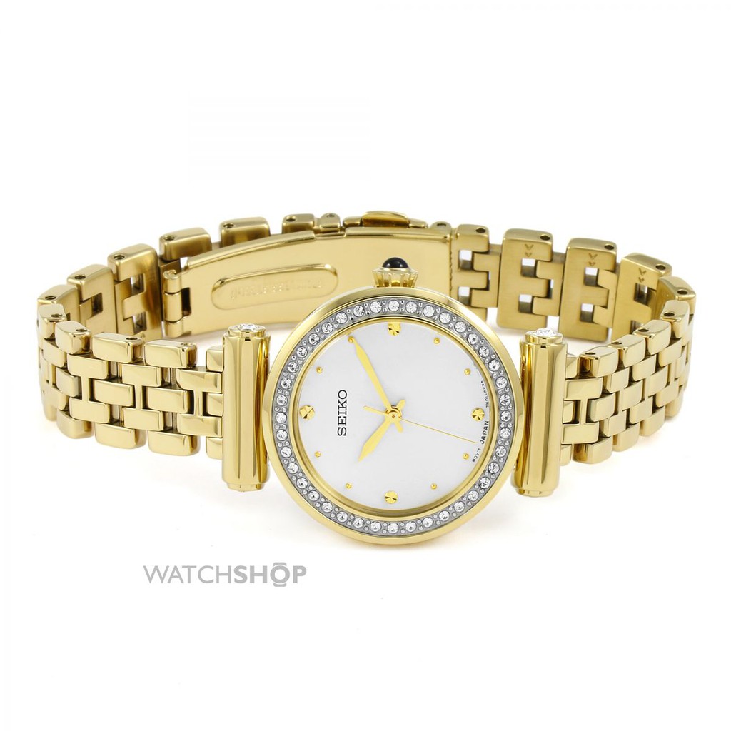 Seiko Ladies SRZ468P1 Quartz Gold Coating Bracelet | Jam Wanita SRZ468