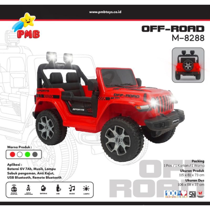 Mainan Mobil Aki Jeep Offroad Pmb M 8288