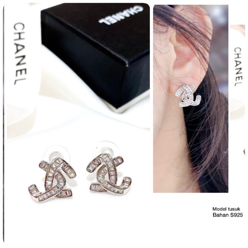 Anting Silver925 Perak mata kilau Premium Quality Anti karat anti alergi 17726