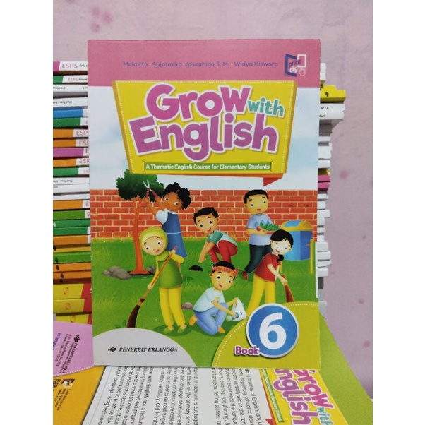 buku bahasa Inggris/grow with english kelas 6 sd/VI SD erlangga revisi