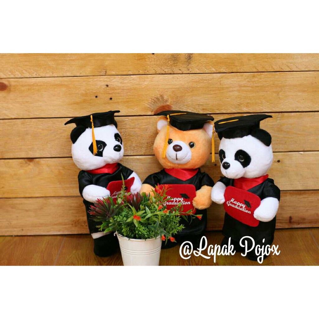 Boneka Wisuda Bear dan Panda Berdiri