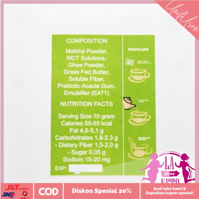

⭐COD⭐ Kopi Keto - MATCHA LATTE Keto | no sugar / KetoFriendly 5 Sachet @10gr