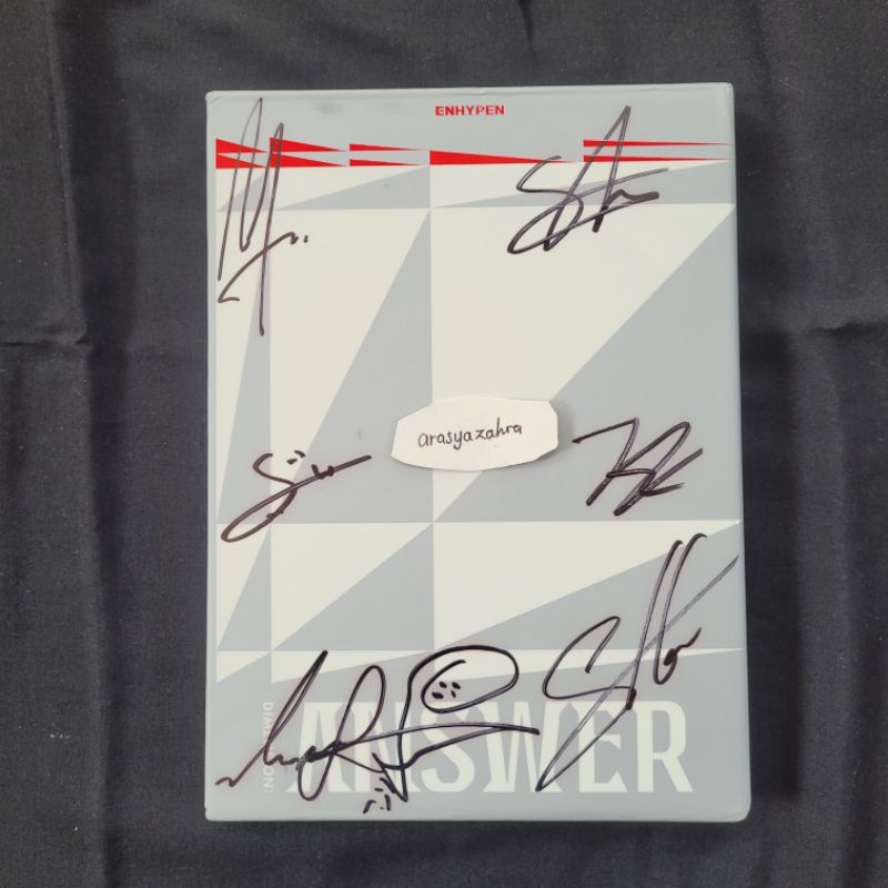 Enhypen Signed Album "Dimension: Answer" No Ver. Fullset Unsealed Hand Autographed Photocard Jungwon