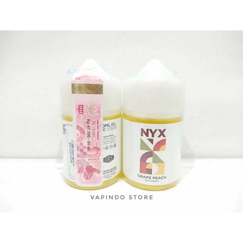 FREEBASE NYX GRAPE PEACH ICE CREAM 60ML 3MG BY HERO57 X JVS LIQUID