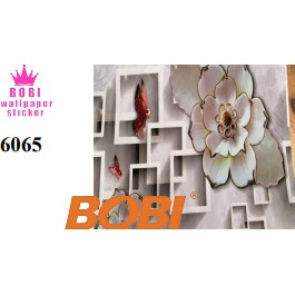 Wallpaper Sticker Motif Bunga Putih 6065  / Wallpaper New 2021 /  Uk.9mx45cm