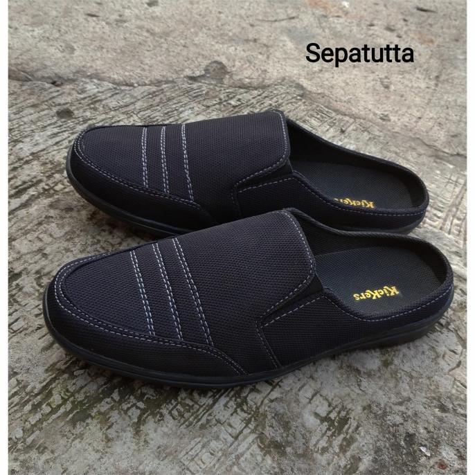 sandal sepatu pria sandal pria selop bustong bahan canvas