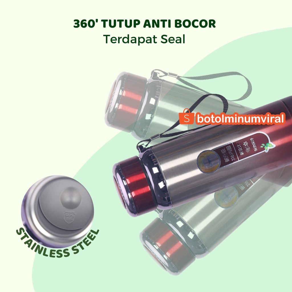 Termos Tumbler Stainless Steel Vacuum Flask Panas Dingin 600ml Premium SUS 316 Anti Tumpah Premium Import Elegan Hadiah Unik