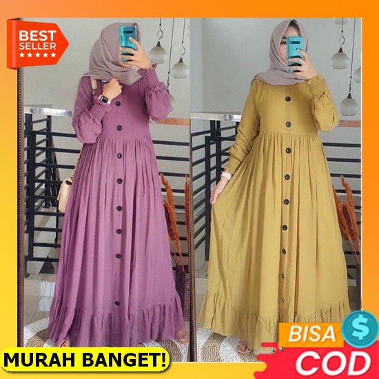 Cod Lala Midi Dress Size L Pakaian Wanita Semi Dress Gamis Remaja Terbaru Mini Dress Wanita Pakaian 