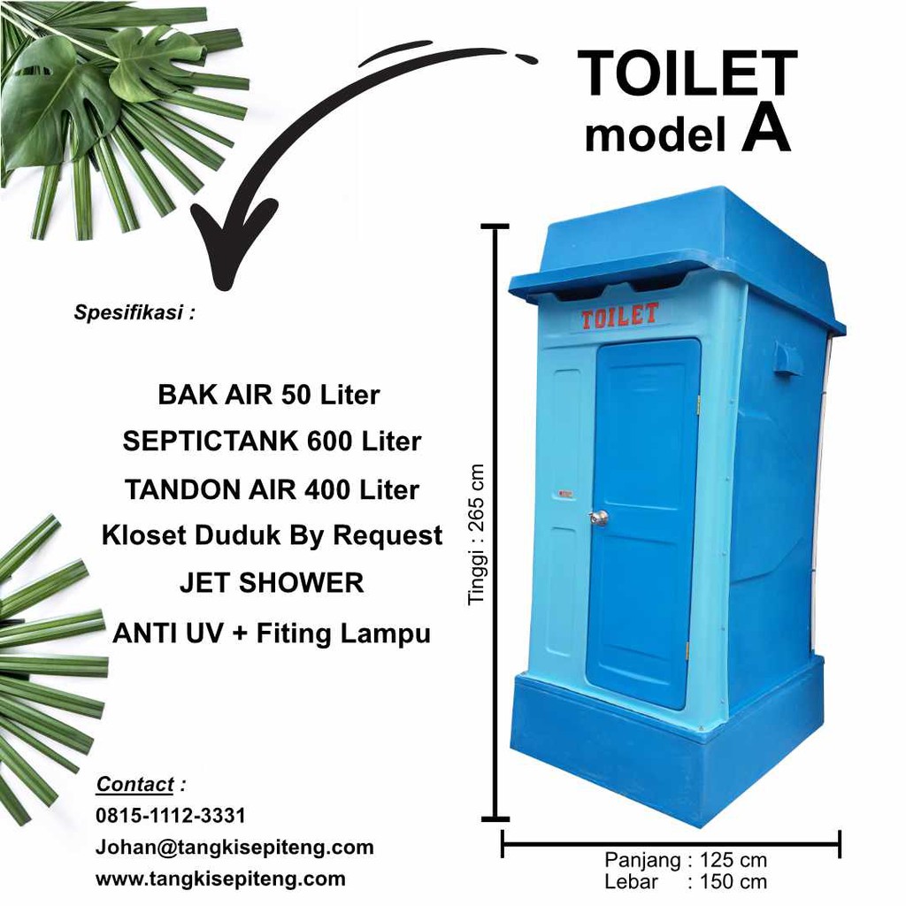 TOILET FIBER PORTABLE MUDAH DIPINDAH Tipe A