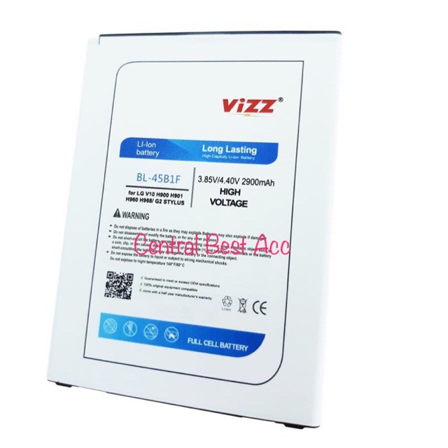 Battery Batre Baterai Double Power Vizz LG BL45B1F BL-45B1F G2 STYLUS V10