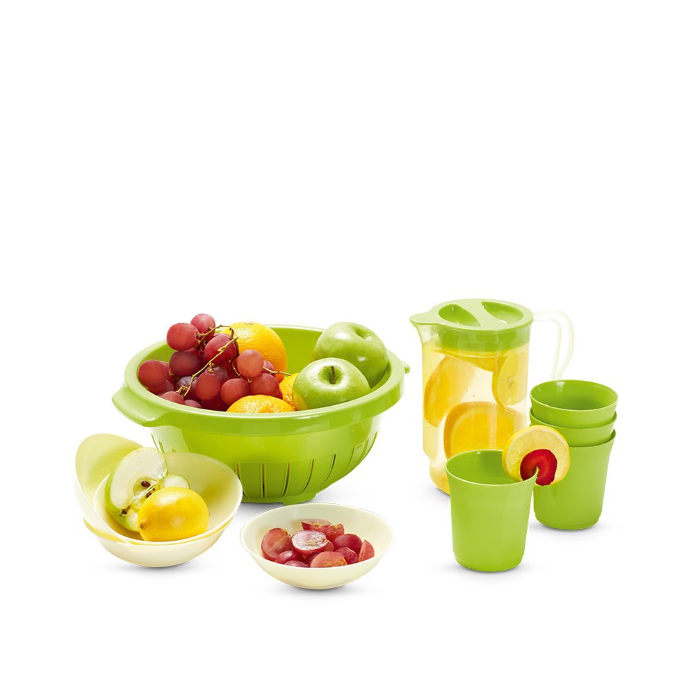 PERALATAN MAKAN MEJA BUAH QUINCE TABLEWARE SET X1225G2 HIJAU PLASTIK DISKON MEMBER PROMO TERMURAH