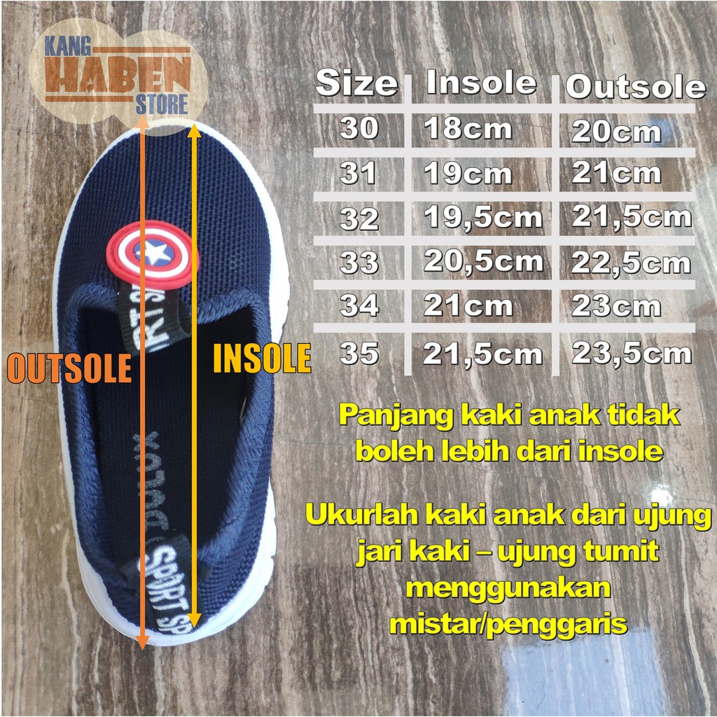 BX120C Sepatu Anak Ukuran Tanggung Slop on Tanpa Tali Unisex Emblem Bintang