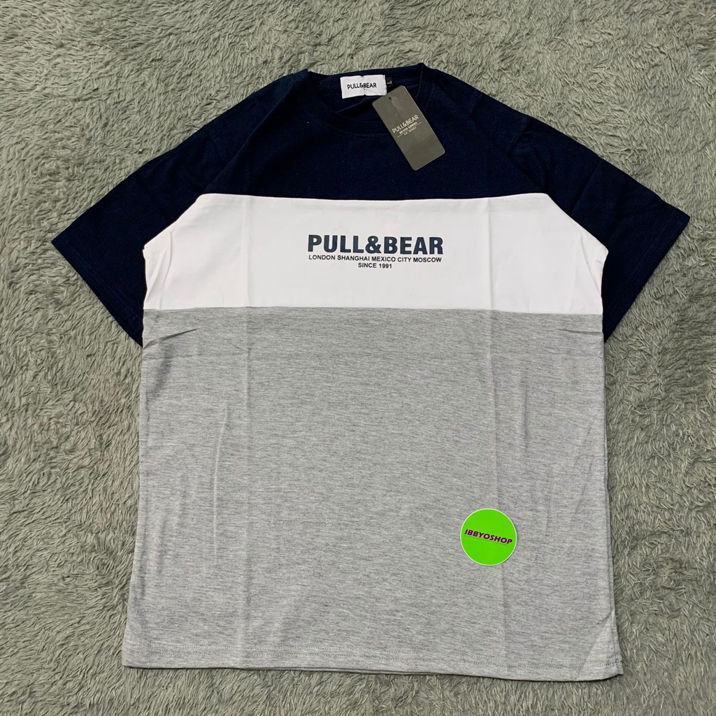 KAOS TSHIRT PULL&amp;BEAR KOMBINASI FULLTAG &amp; LABEL - BANYAK VARIASI WARNA BEST SELLER