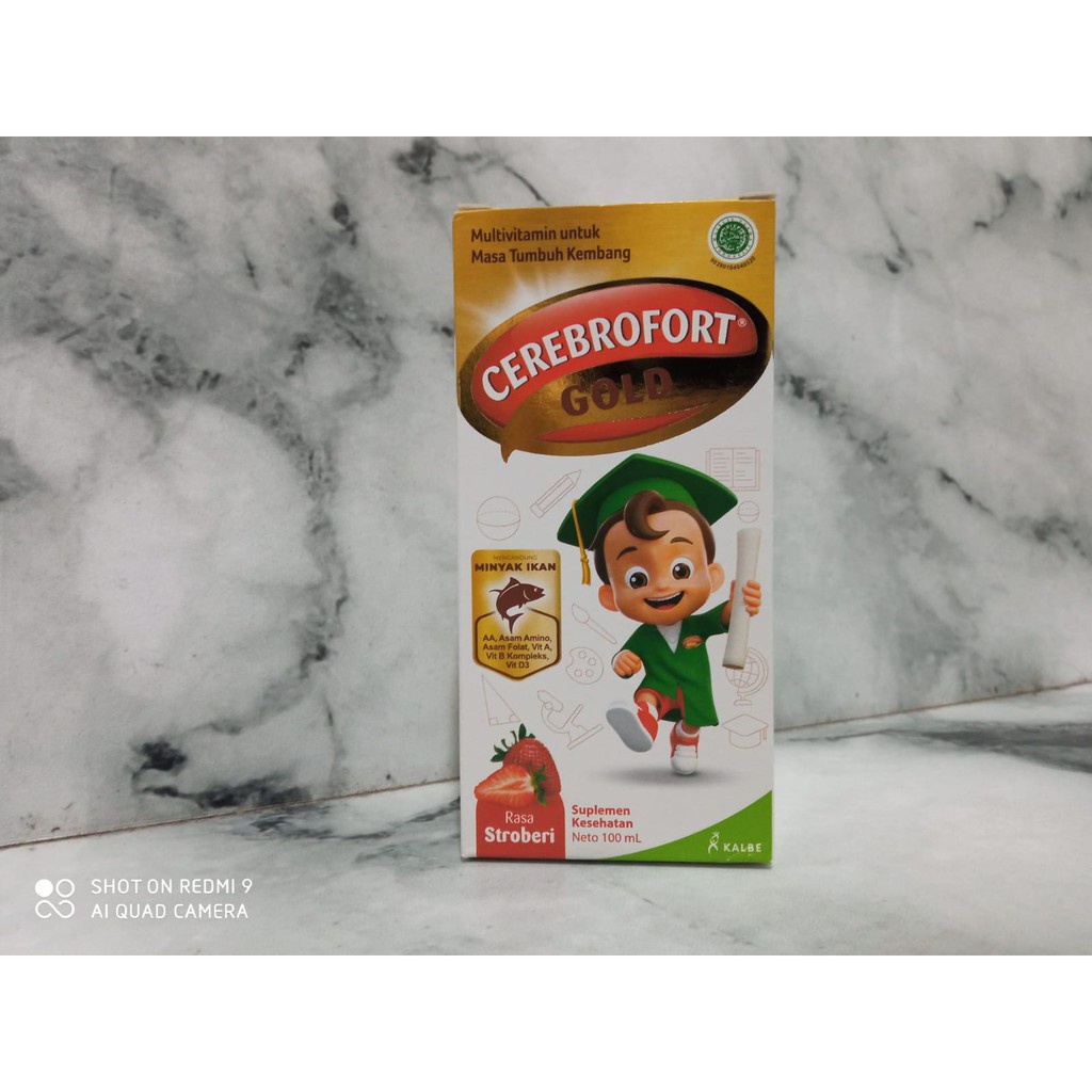 CEREBROFORT GOLD 100 ML Rasa Jeruk dan Strawberry - Vitamin Suplemen Anak Daya Tahan Tubuh