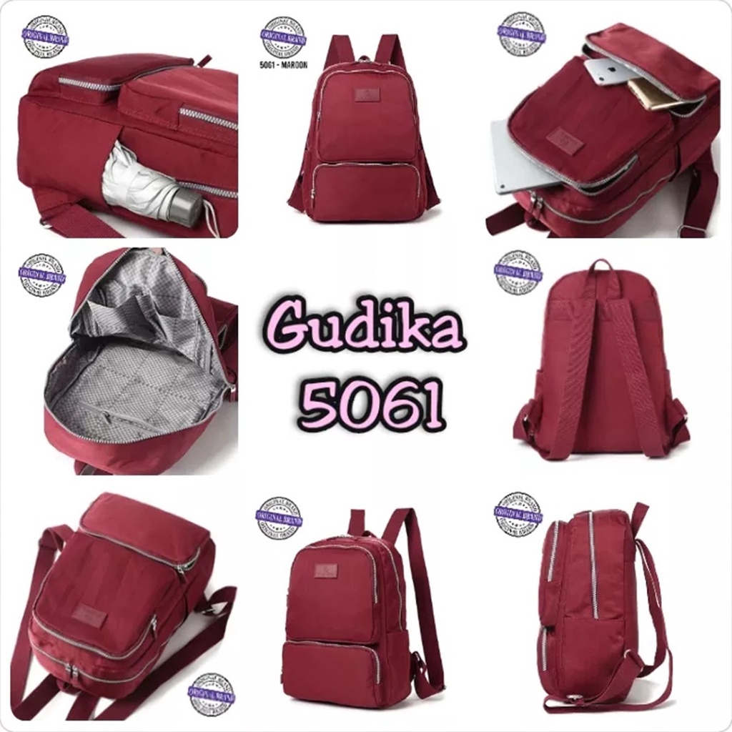 GUDIKA 5061 | Backpack Waterproof Wanita Tas Ransel Laptop Anti Air Import Original | Ransel Cewek | Ransel Perempuan | Tas Wanita