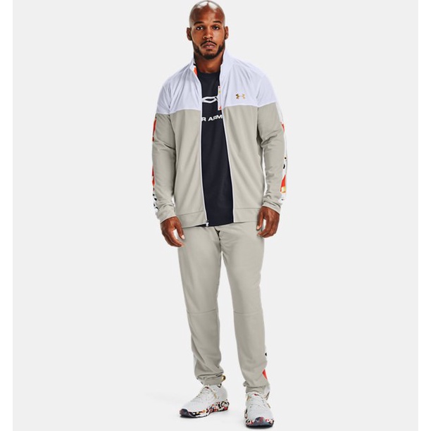 Under Armour Jaket Pria  UA Sportstyle Pique Upstream Camo Track Jacket - Summit White 1355207-110