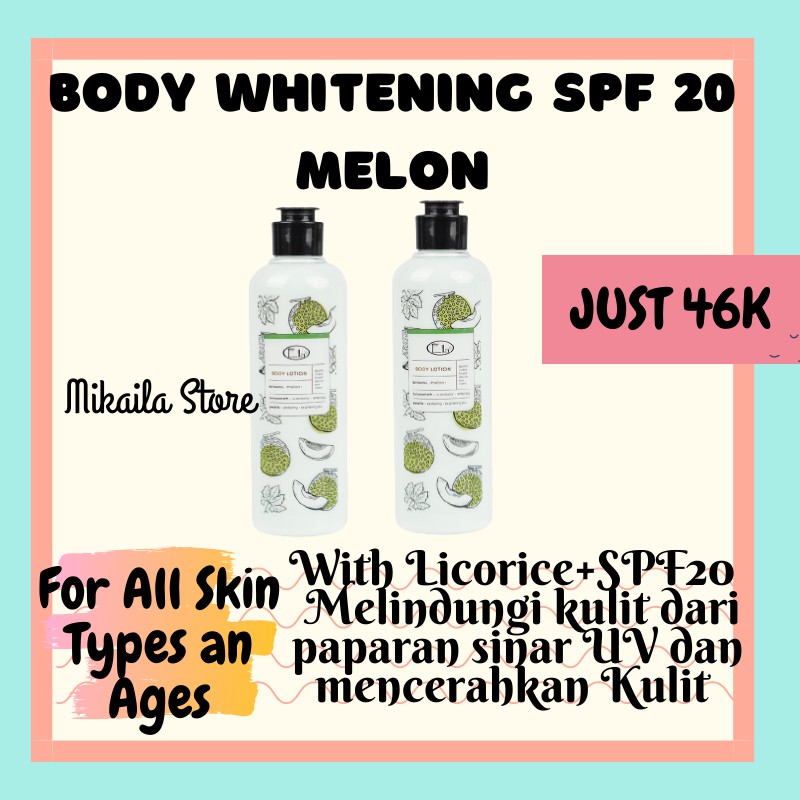Hand Body Lotion Whitening Melon SPF 20 by Ella Skincare Lotion Pencerah sunblock sunscreen