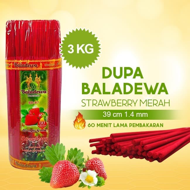 Dupa/ Hio Wangi Harum Baladewa 39 cm 3 Kg 1.4 mm Strawberry merah