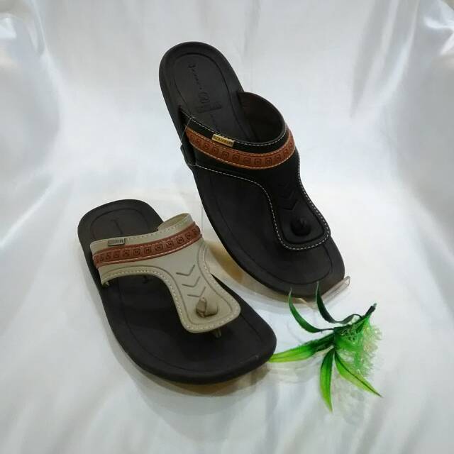 Sandal pria Neckerman Lv 9356 D.coklat,Ivory, Hitam