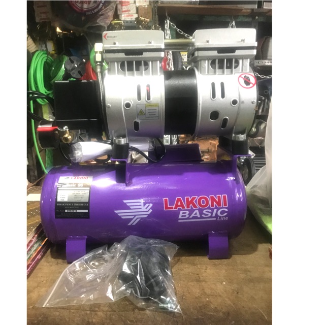 MESIN KOMPRESOR LISTRIK OILESS SILENT 0.75 hp 3/4 HP LAKONI BASIC 9S