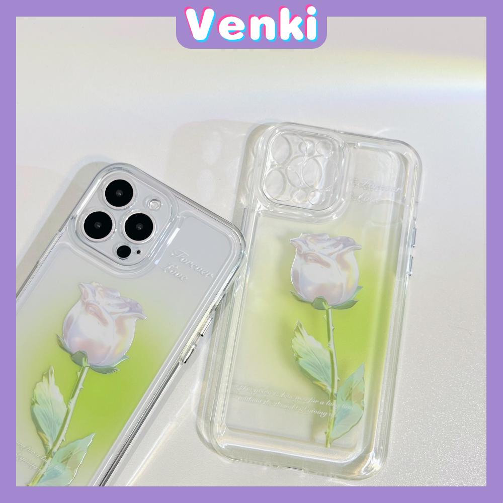 iPhone Case Luxury Silicone Soft Case Clear Case Shockproof Protection Camera White Rose Flower Compatible For iPhone 11 iPhone 13 Pro Max iPhone 12 Pro Max iPhone 7Plus iPhone xr