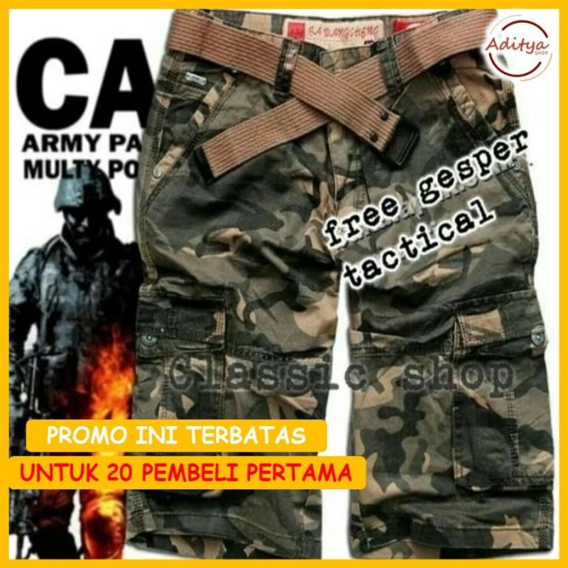 celana loreng cargo pendek panjang pria wanita anak army tni laki laki impor inpor import pdl