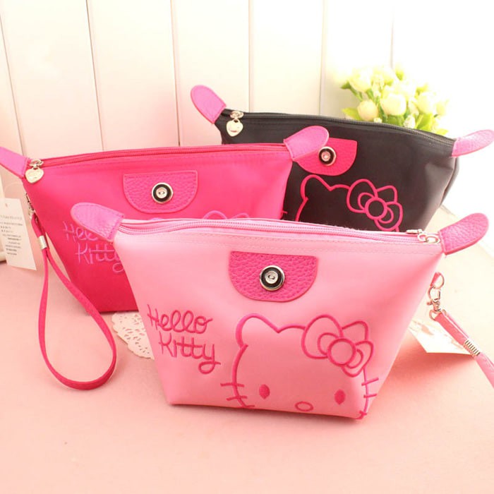 HOT PROMO GC 0081 [ HELLO KITTY ] TAS KOSMETIK HELLO KITTY BORDIR PLUS TALI ORI