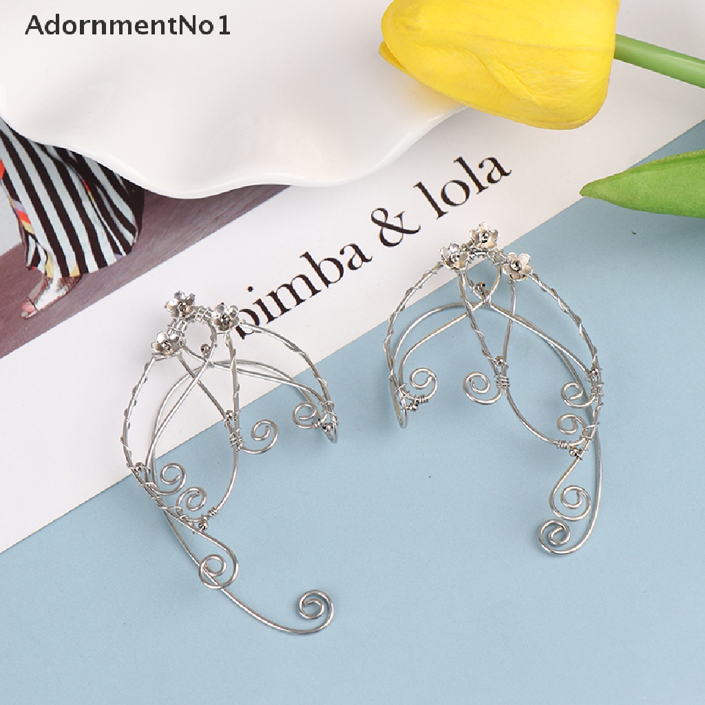 (AdornmentNo1) Anting Klip-On Desain Peri Filigree Untuk Wanita