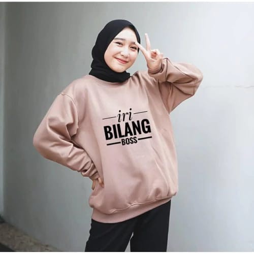 SWEATER UNSEX IRI BILANG BOSS//ATASAN UNISEX KEREN//CREWNECK FLEECE TEBAL HALUS TERBARU,