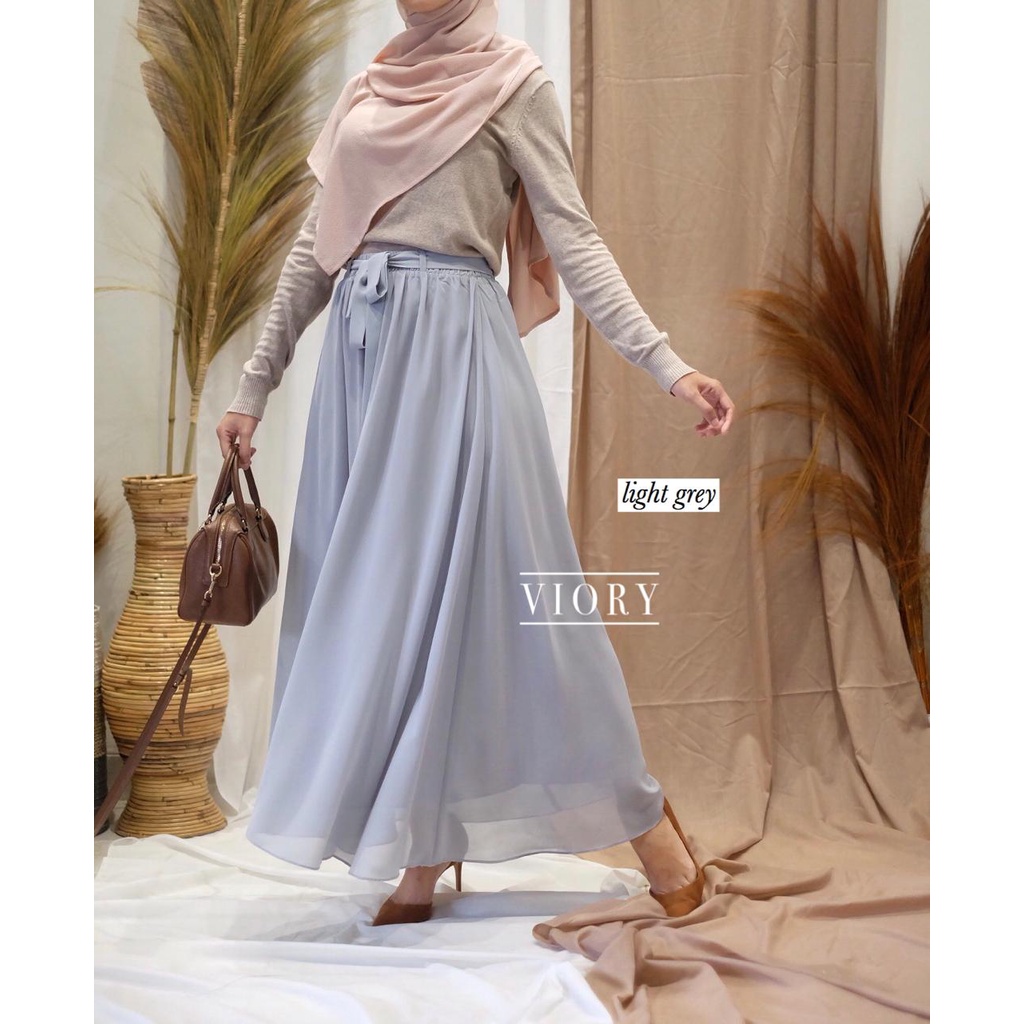 ROK CERUTI (Rok Panjang Full Furing Tidak Menerawang)-Light Grey