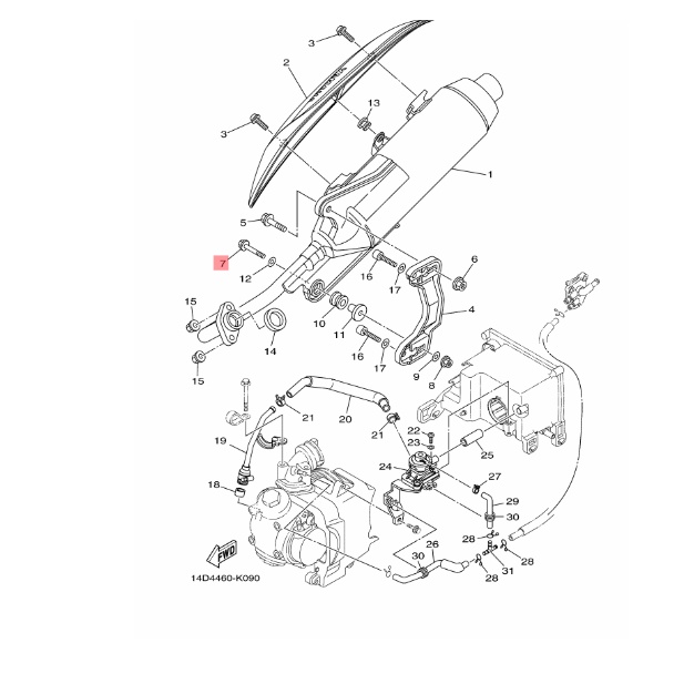 BAUT KNALPOT BAWAH MIO SPORTY SMILE SOUL FINO KARBU ORIGINAL YGP 95812-08045
