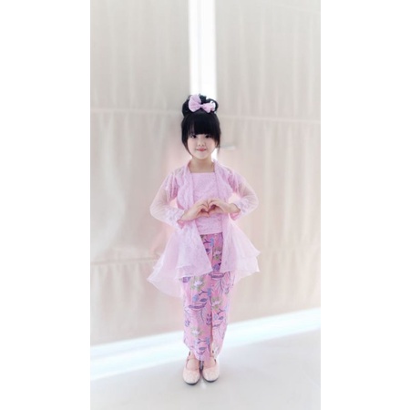 Kebaya Modern Calista brukat kombi Anak-anak dan Dewasa