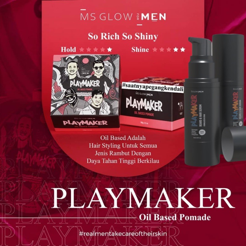 MS glow for men hair package-H serum + oil pomed