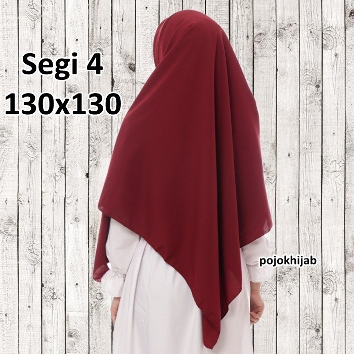 TERMURAH Jilbab Segi Empat Wolfis 130 x 130 Syari / Jilbab Segi4 130 Jumbo